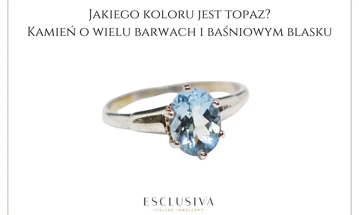 Srebrny pierścionek z owalnym, błękitnym kamieniem topaz, który zachwyca baśniowym blaskiem.