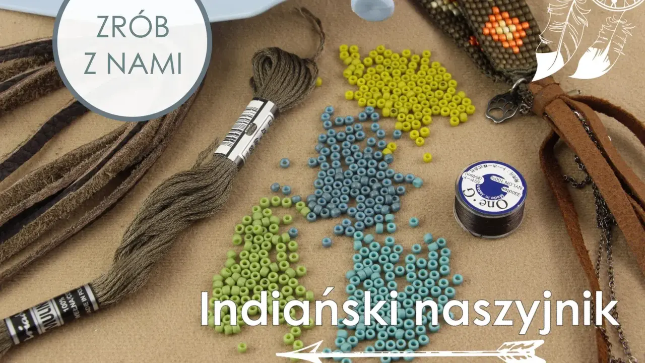 Zrób z nami indiański naszyjnik na krośnie! Koraliki, nić i skórzane paski czekają na Twoją kreatywność.