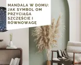 Ozdobna mandala z symbolem Om w domu, symbolizująca szczęście i równowagę.