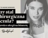 Czy stal chirurgiczna uczula? Dowiedz się prawdy o alergii na biżuterię. Kobieta w eleganckiej stylizacji z masywnym naszyjnikiem.