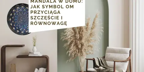 Ozdobna mandala z symbolem Om w domu, symbolizująca szczęście i równowagę.