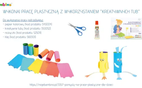 Kolorowe tuby, papier i klej to świetne materiały do kreatywnego spędzania czasu. Z nich powstają urocze zwierzątka.