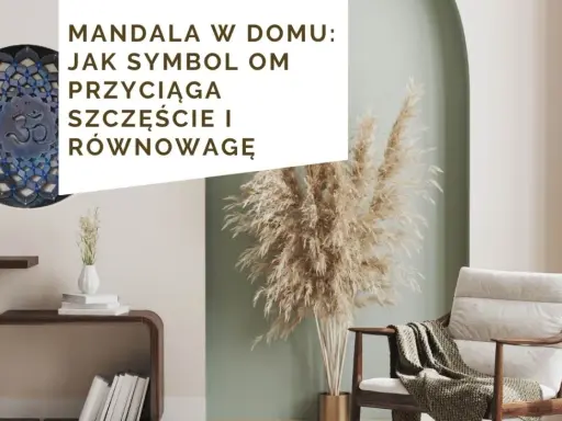 Ozdobna mandala z symbolem Om w domu, symbolizująca szczęście i równowagę.