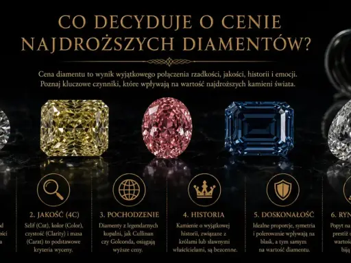 Najdroższe kamienie szlachetne: biały, żółty, różowy, niebieski i łza. Ich wartość zależy od rzadkości, jakości, pochodzenia, historii i emocji.