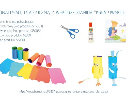 Kolorowe tuby, papier i klej to świetne materiały do kreatywnego spędzania czasu. Z nich powstają urocze zwierzątka.