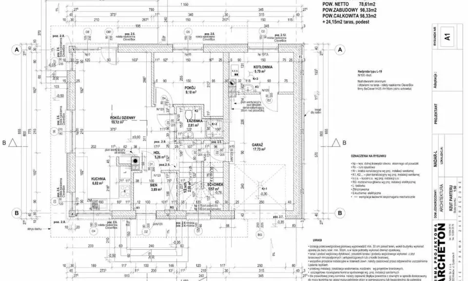 Co to jest rysunek techniczny? To szczegółowy plan architektoniczny parteru z wymiarami, oznaczeniami instalacji i pomieszczeń, jak kuchnia, łazienka czy garaż.