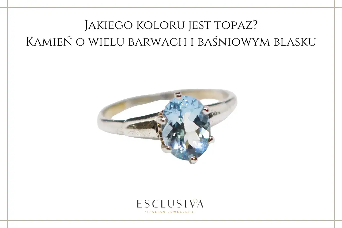 Srebrny pierścionek z owalnym, błękitnym kamieniem. Ten kamień topaz, znany z wielu barw i baśniowego blasku, zachwyca swoim odcieniem.